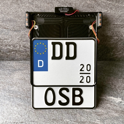 License plate mount with OSB-Logo